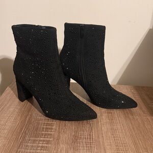 Dream Pairs Black Rhinestone Ankle Boot